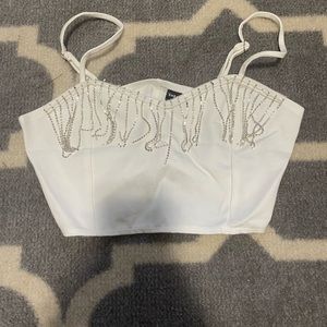 Rhinestone Crop Top